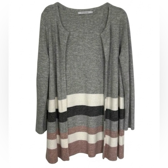 Stitches & Stripes Sweaters - STITCHES & STRIPES Elaine Cardigan Sweater‎ Grey Cream Pink Color Block Long L